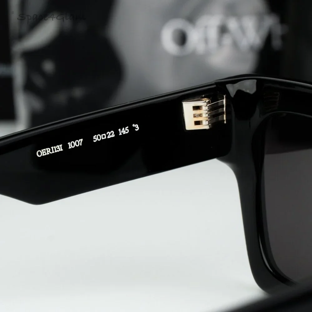 Off-White Men Sunglasses Black Grey Square OERI13I JACKSON 1007 NEW AUTHENTIC
